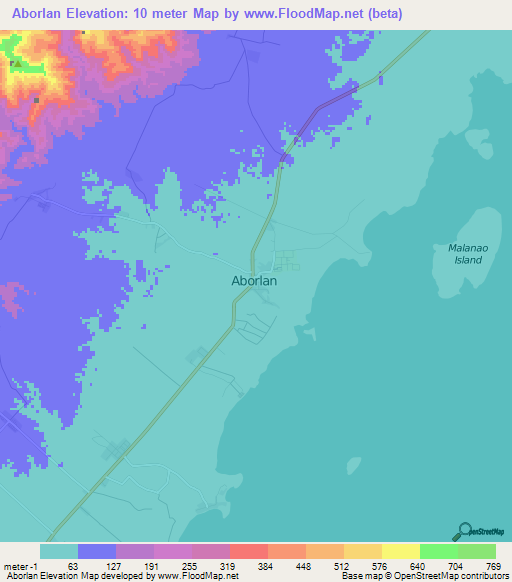Aborlan,Philippines Elevation Map