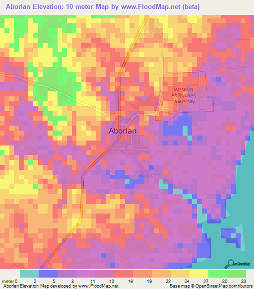 Aborlan,Philippines Elevation Map