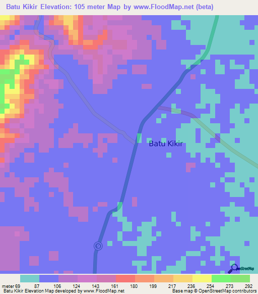 Batu Kikir,Malaysia Elevation Map