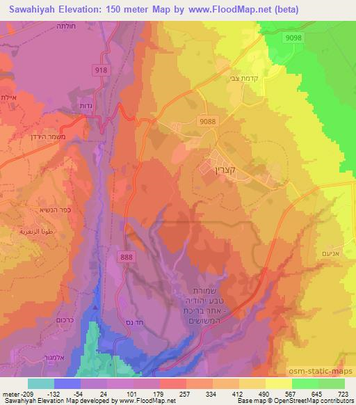 Sawahiyah,Syria Elevation Map