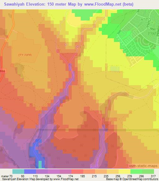 Sawahiyah,Syria Elevation Map