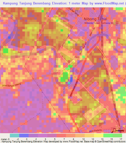 Kampung Tanjung Berembang,Malaysia Elevation Map