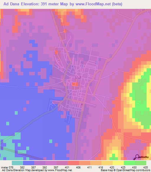 Ad Dana,Syria Elevation Map