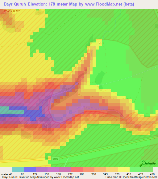 Dayr Quruh,Syria Elevation Map