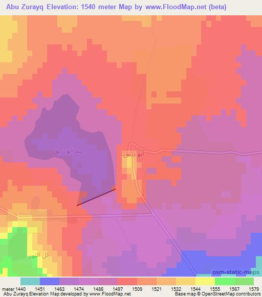 Abu Zurayq,Syria Elevation Map