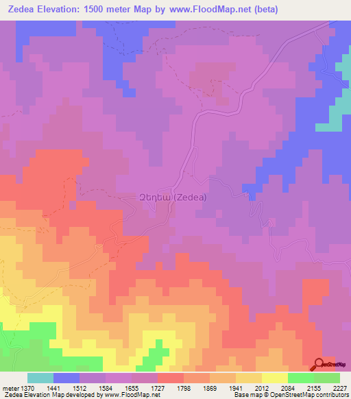 Zedea,Armenia Elevation Map