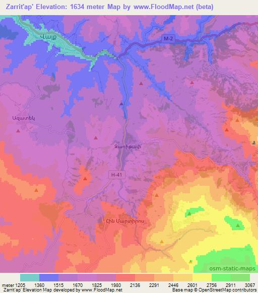 Zarrit'ap',Armenia Elevation Map