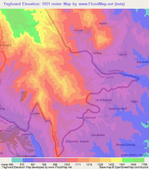 Yeghvard,Armenia Elevation Map