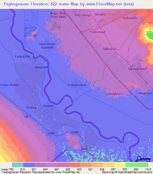 Yeghegnavan,Armenia Elevation Map