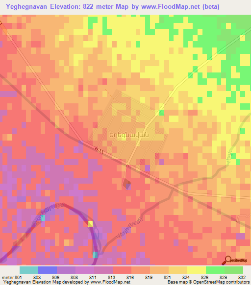 Yeghegnavan,Armenia Elevation Map