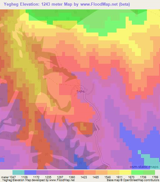 Yegheg,Armenia Elevation Map