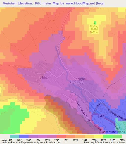 Verishen,Armenia Elevation Map