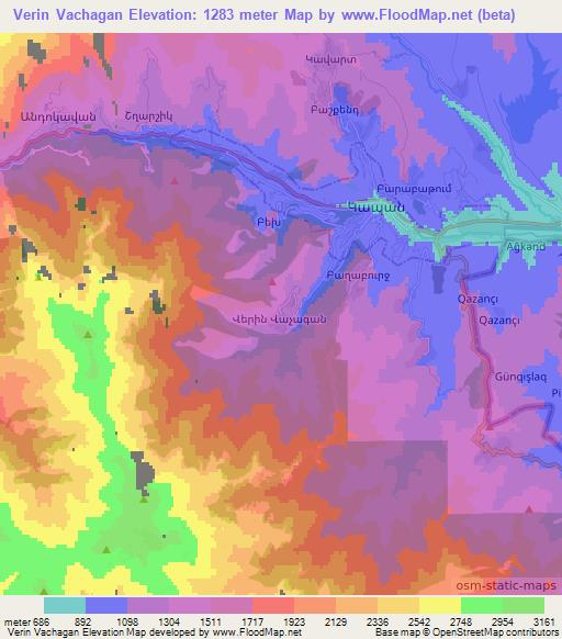Verin Vachagan,Armenia Elevation Map