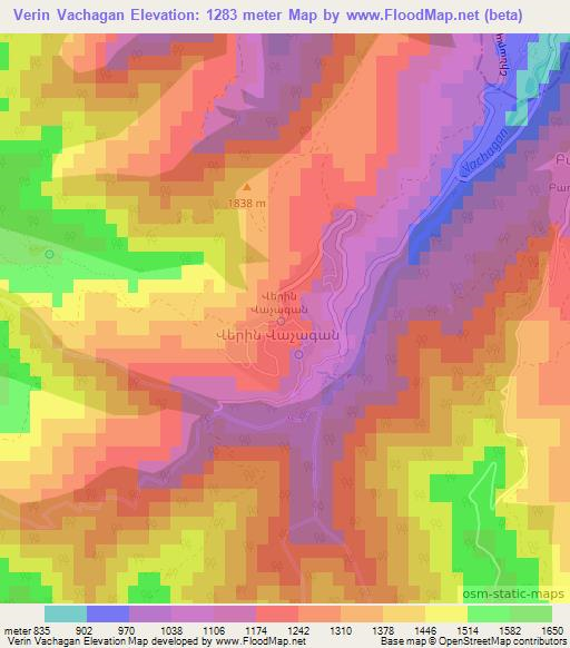 Verin Vachagan,Armenia Elevation Map