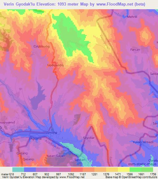 Verin Gyodak'lu,Armenia Elevation Map