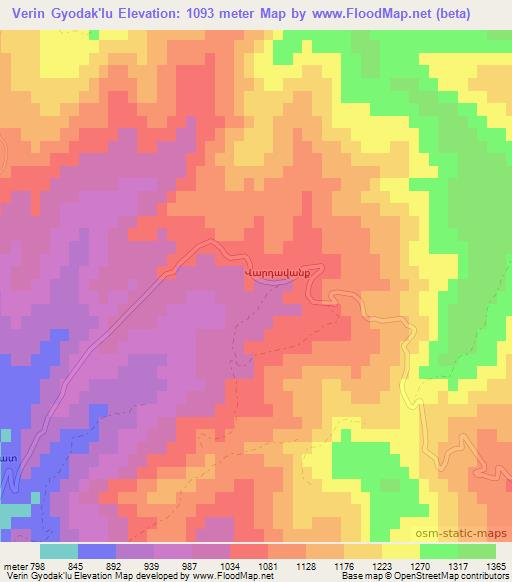 Verin Gyodak'lu,Armenia Elevation Map
