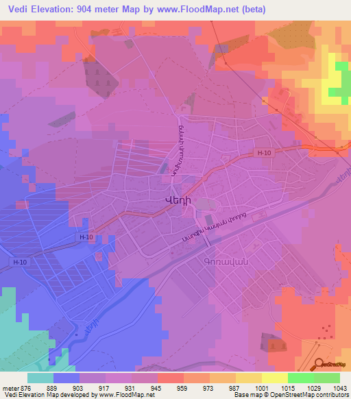 Vedi,Armenia Elevation Map