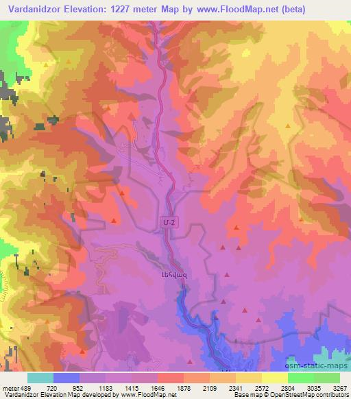 Vardanidzor,Armenia Elevation Map