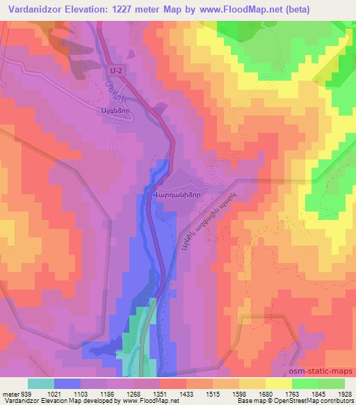 Vardanidzor,Armenia Elevation Map