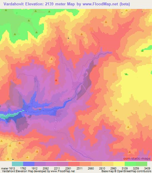 Vardahovit,Armenia Elevation Map