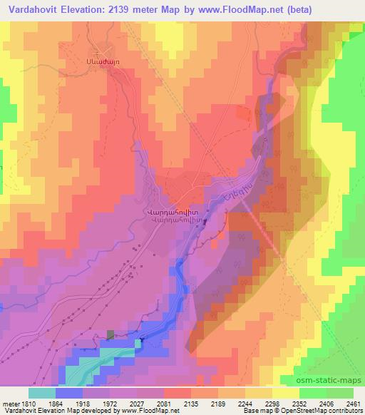 Vardahovit,Armenia Elevation Map
