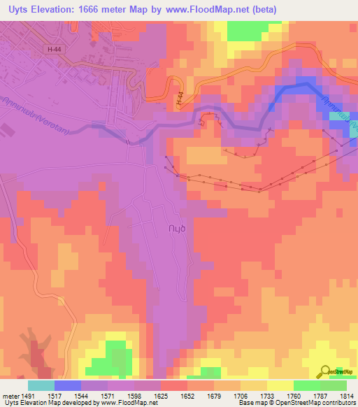 Uyts,Armenia Elevation Map