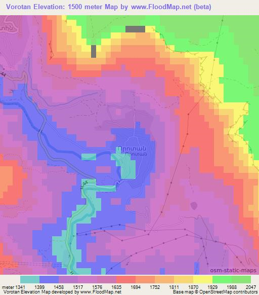 Vorotan,Armenia Elevation Map
