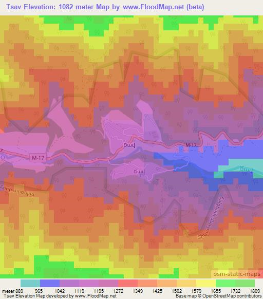 Tsav,Armenia Elevation Map