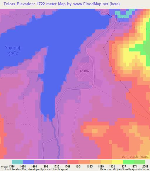 Tolors,Armenia Elevation Map