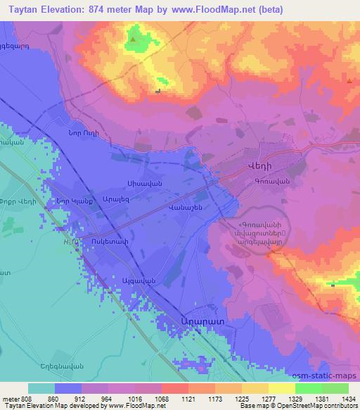 Taytan,Armenia Elevation Map