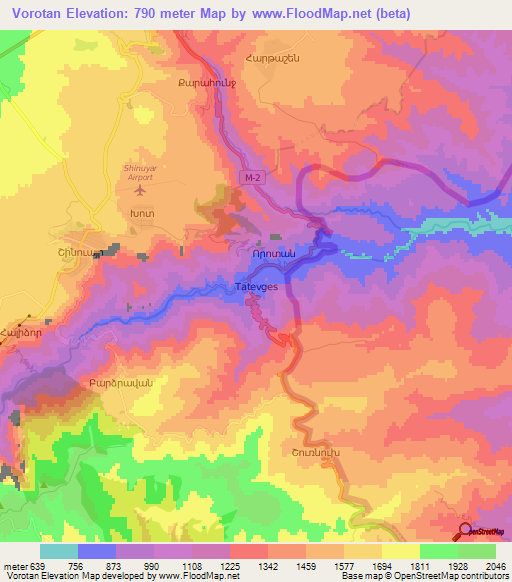 Vorotan,Armenia Elevation Map
