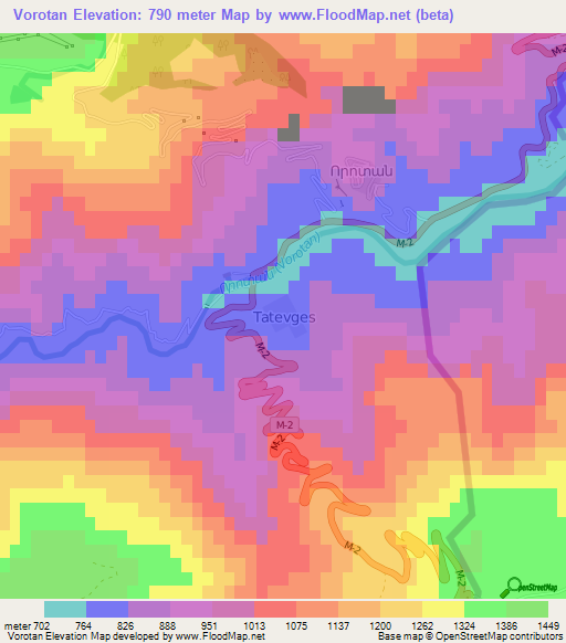 Vorotan,Armenia Elevation Map