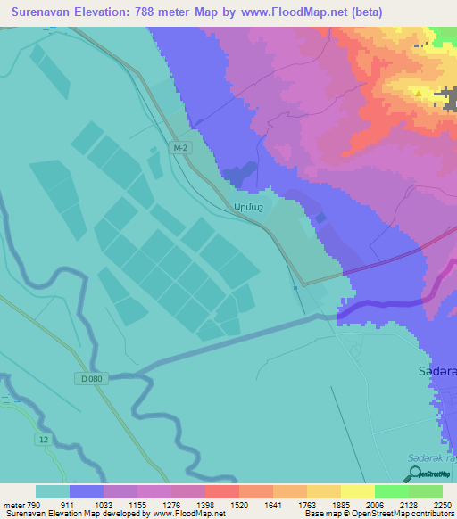 Surenavan,Armenia Elevation Map