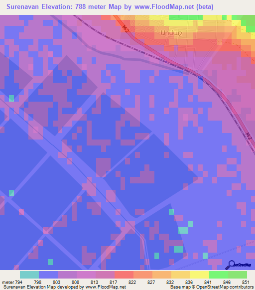 Surenavan,Armenia Elevation Map