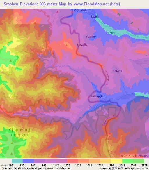 Srashen,Armenia Elevation Map