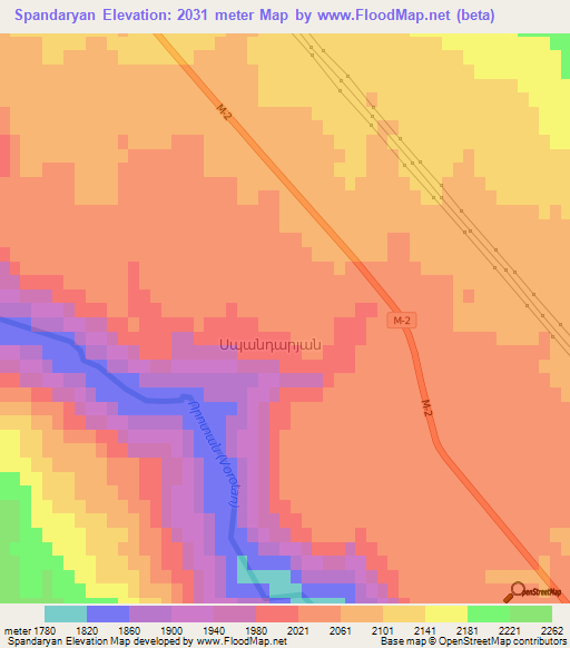 Spandaryan,Armenia Elevation Map