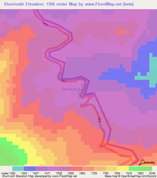 Shurrnukh,Armenia Elevation Map