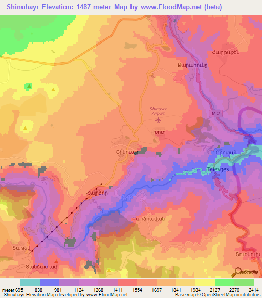 Shinuhayr,Armenia Elevation Map