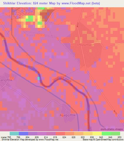 Shikhlar,Armenia Elevation Map