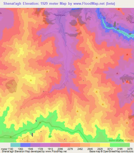 Shenat'agh,Armenia Elevation Map