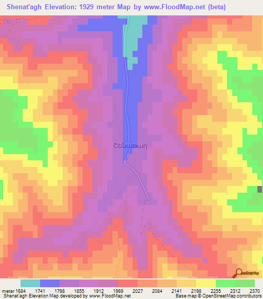 Shenat'agh,Armenia Elevation Map