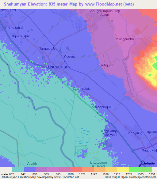 Shahumyan,Armenia Elevation Map