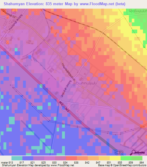 Shahumyan,Armenia Elevation Map