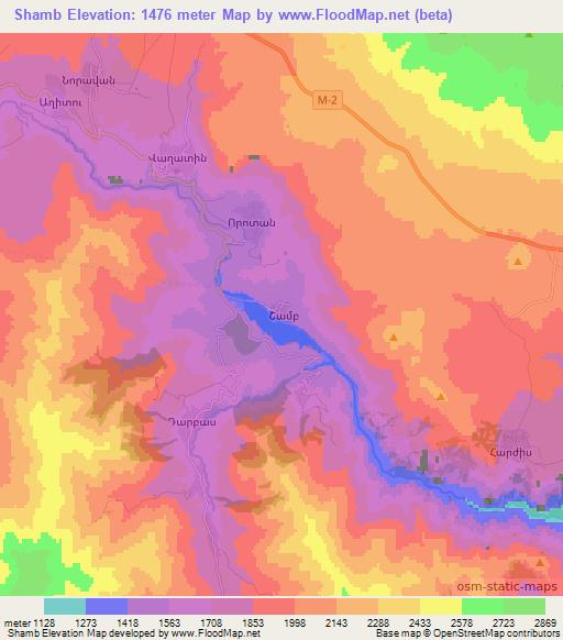 Shamb,Armenia Elevation Map