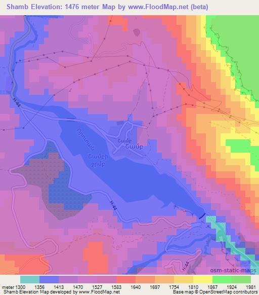Shamb,Armenia Elevation Map