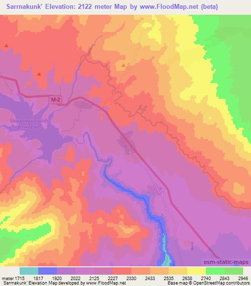 Sarrnakunk',Armenia Elevation Map