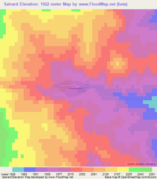 Salvard,Armenia Elevation Map