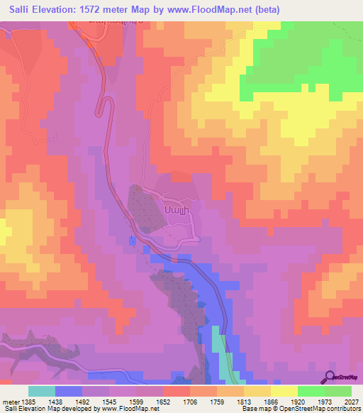 Salli,Armenia Elevation Map