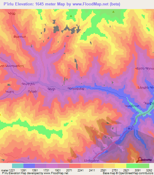 P'irlu,Armenia Elevation Map