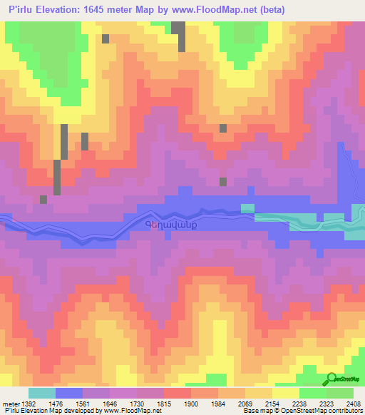 P'irlu,Armenia Elevation Map